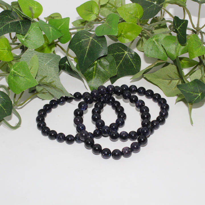 Blue Goldstone Beaded Bracelet