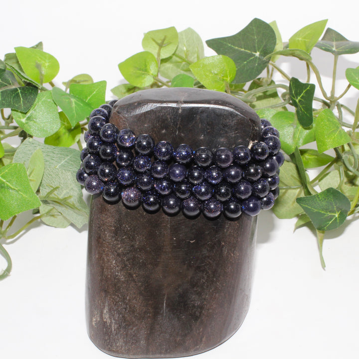 Blue Goldstone Beaded Bracelet