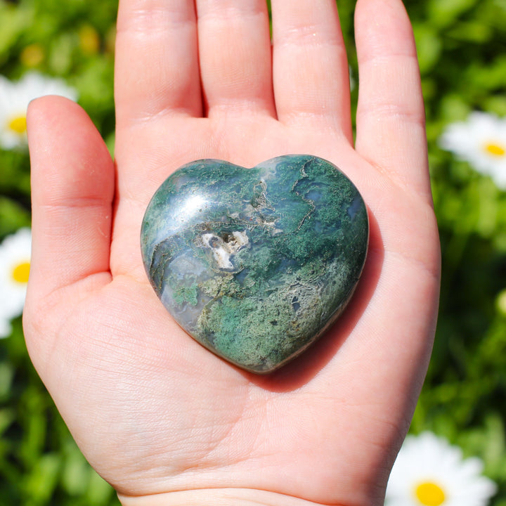 Moss Agate Heart